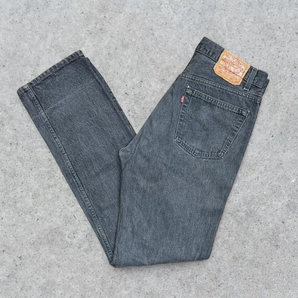 Vintage 80’s Levi’s 501 Button Fly Faded Black Jeans